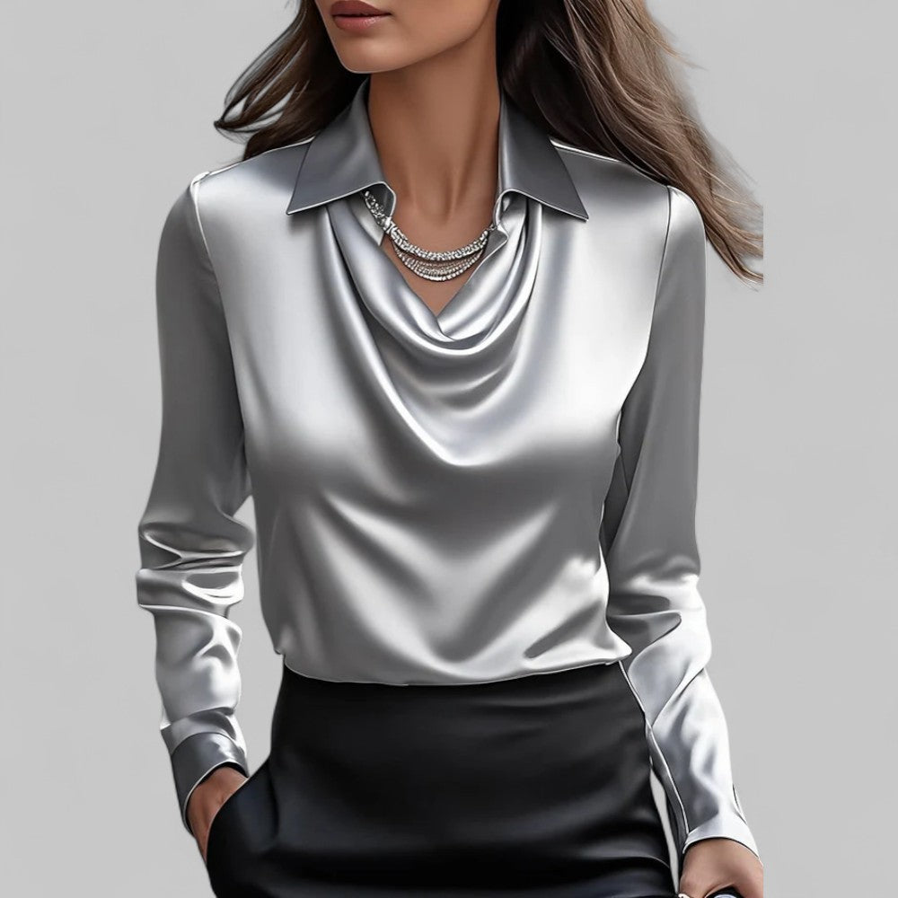 Sophia Draped Collared Blouse