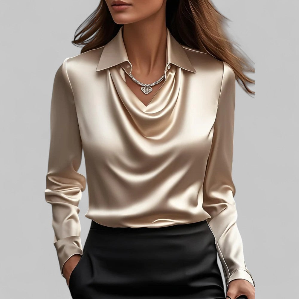 Sophia Draped Collared Blouse
