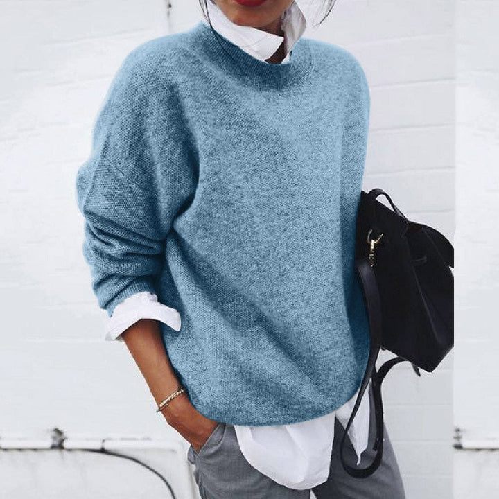 Elena Classic Cashmere Crewneck Sweater