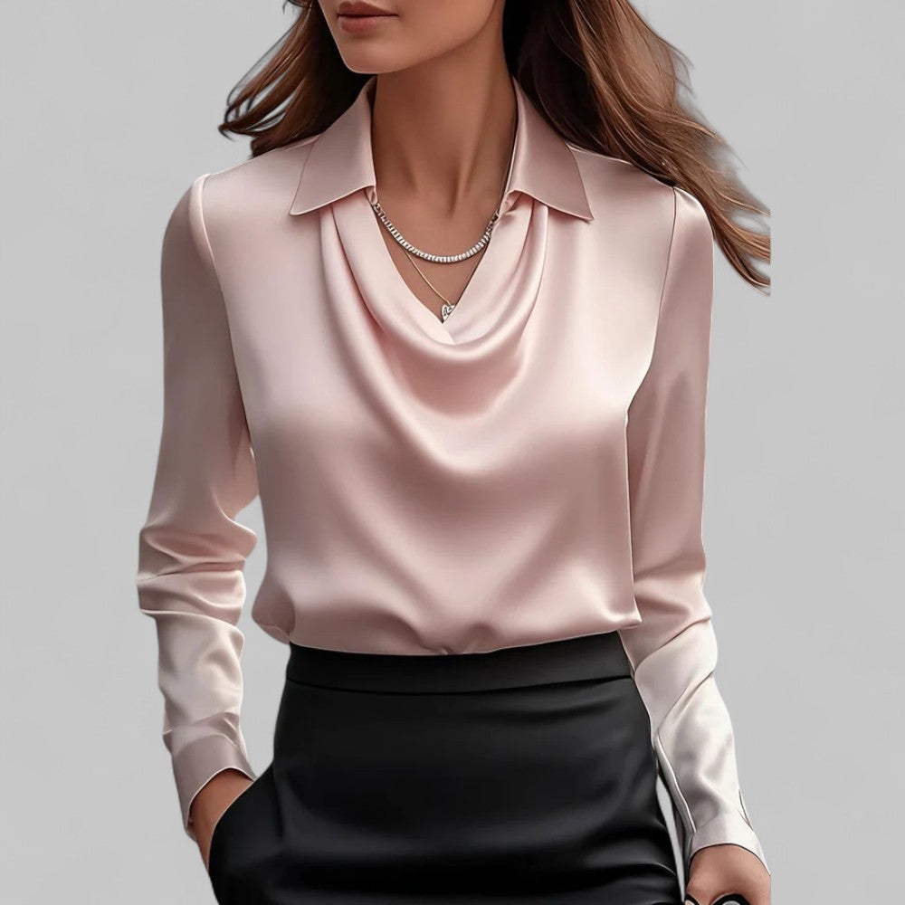 Sophia Draped Collared Blouse