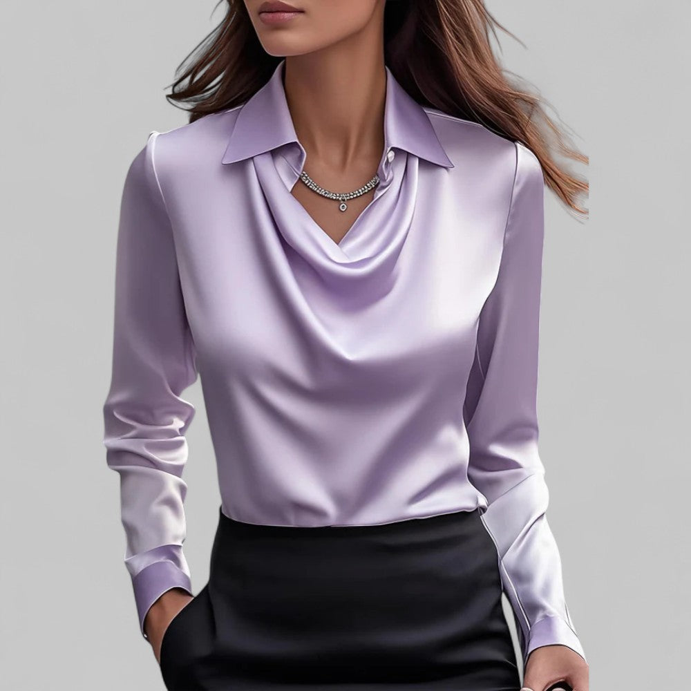Sophia Draped Collared Blouse