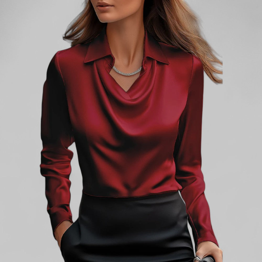 Sophia Draped Collared Blouse