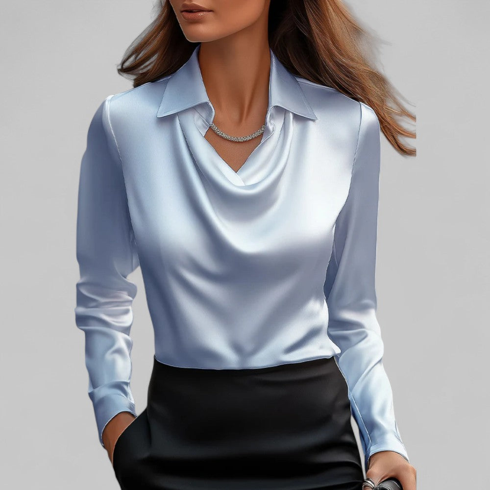 Sophia Draped Collared Blouse