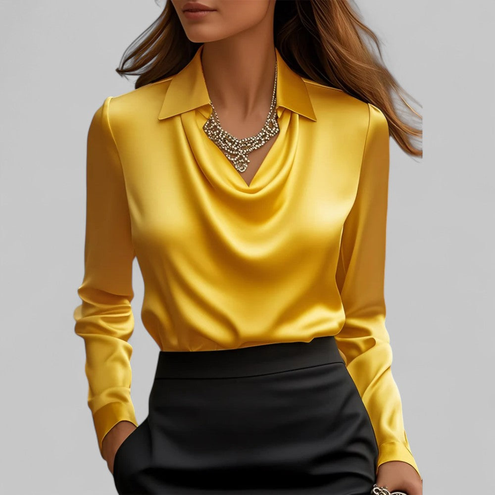 Sophia Draped Collared Blouse