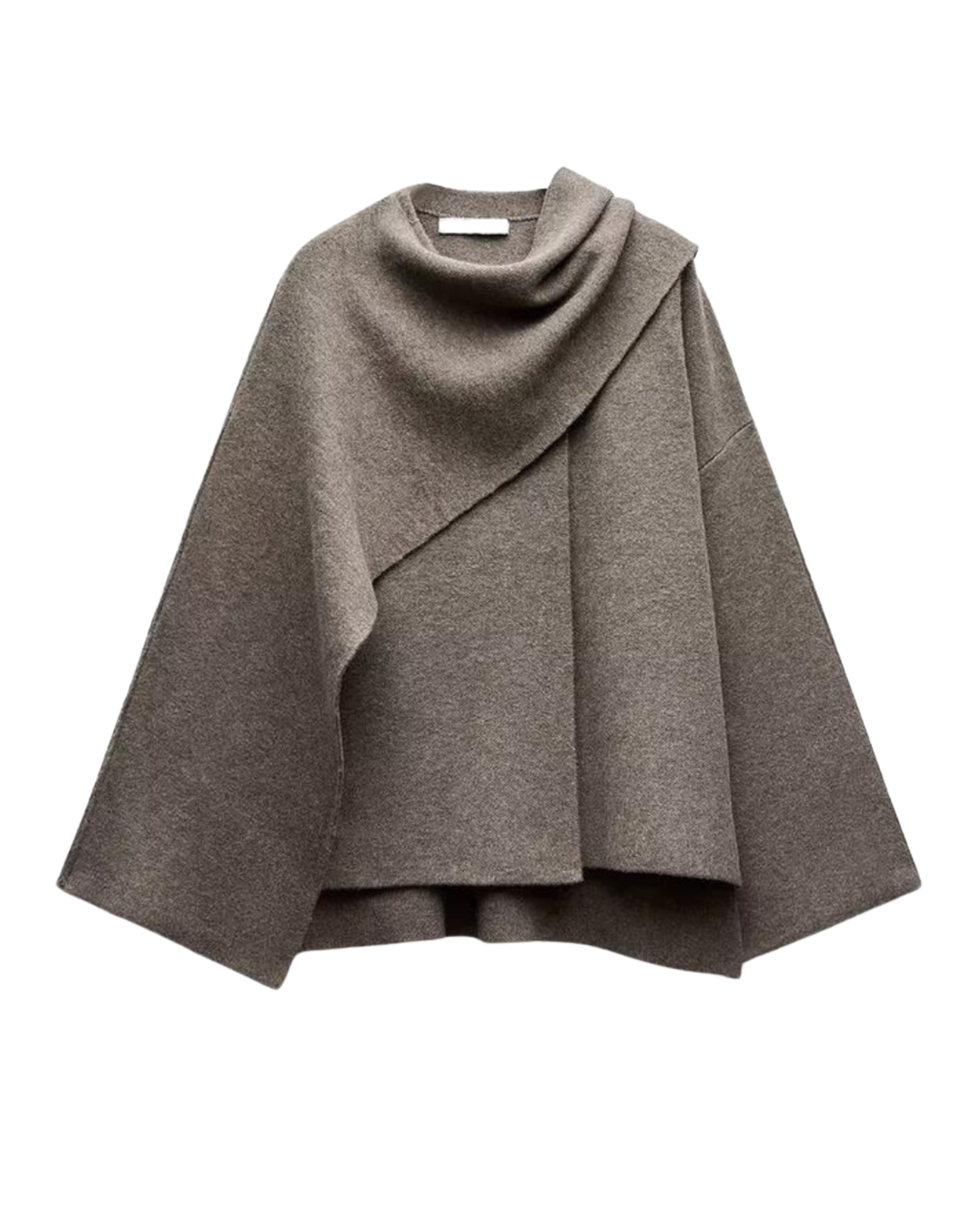 Emma Asymmetric Wool Poncho