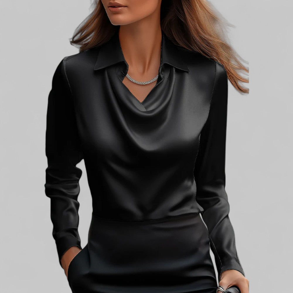 Sophia Draped Collared Blouse