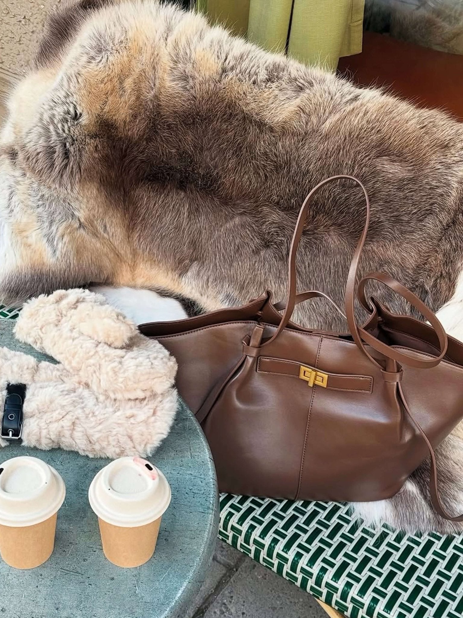 Katharina Structured Black Shopper Bag