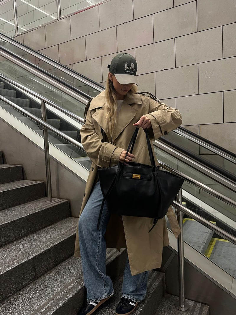 Katharina Structured Black Shopper Bag