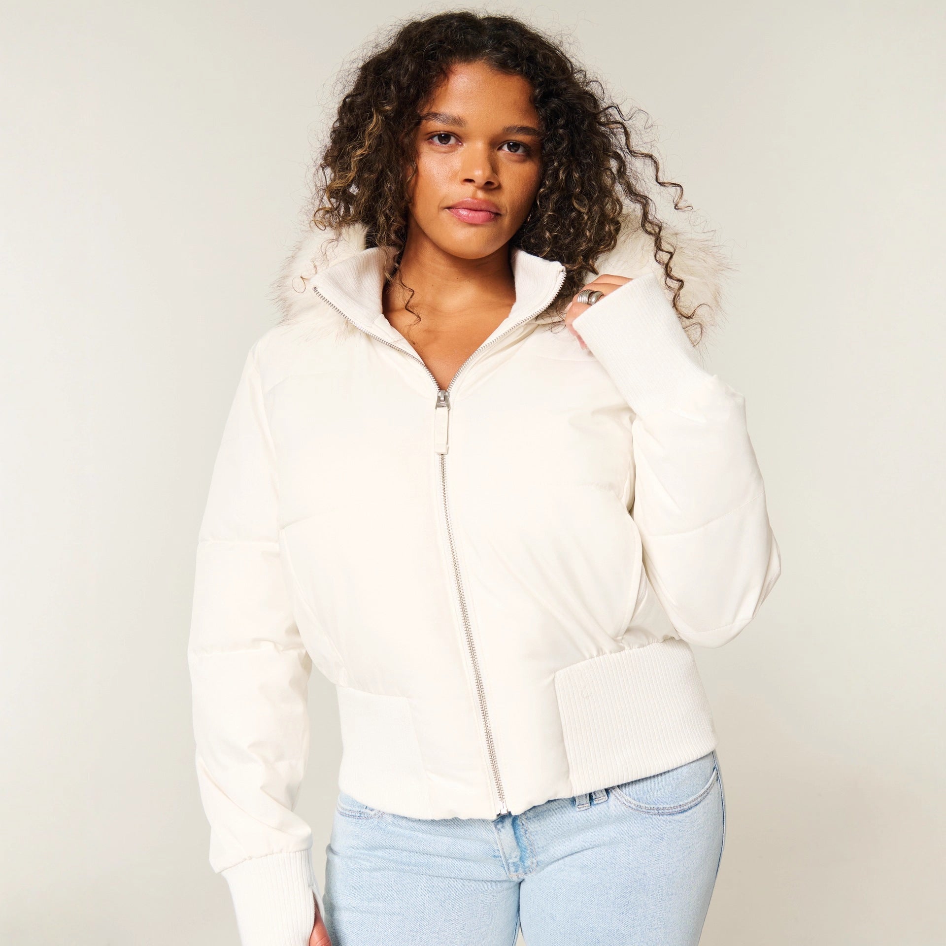 Nora Cropped Quilted Winter Jacket