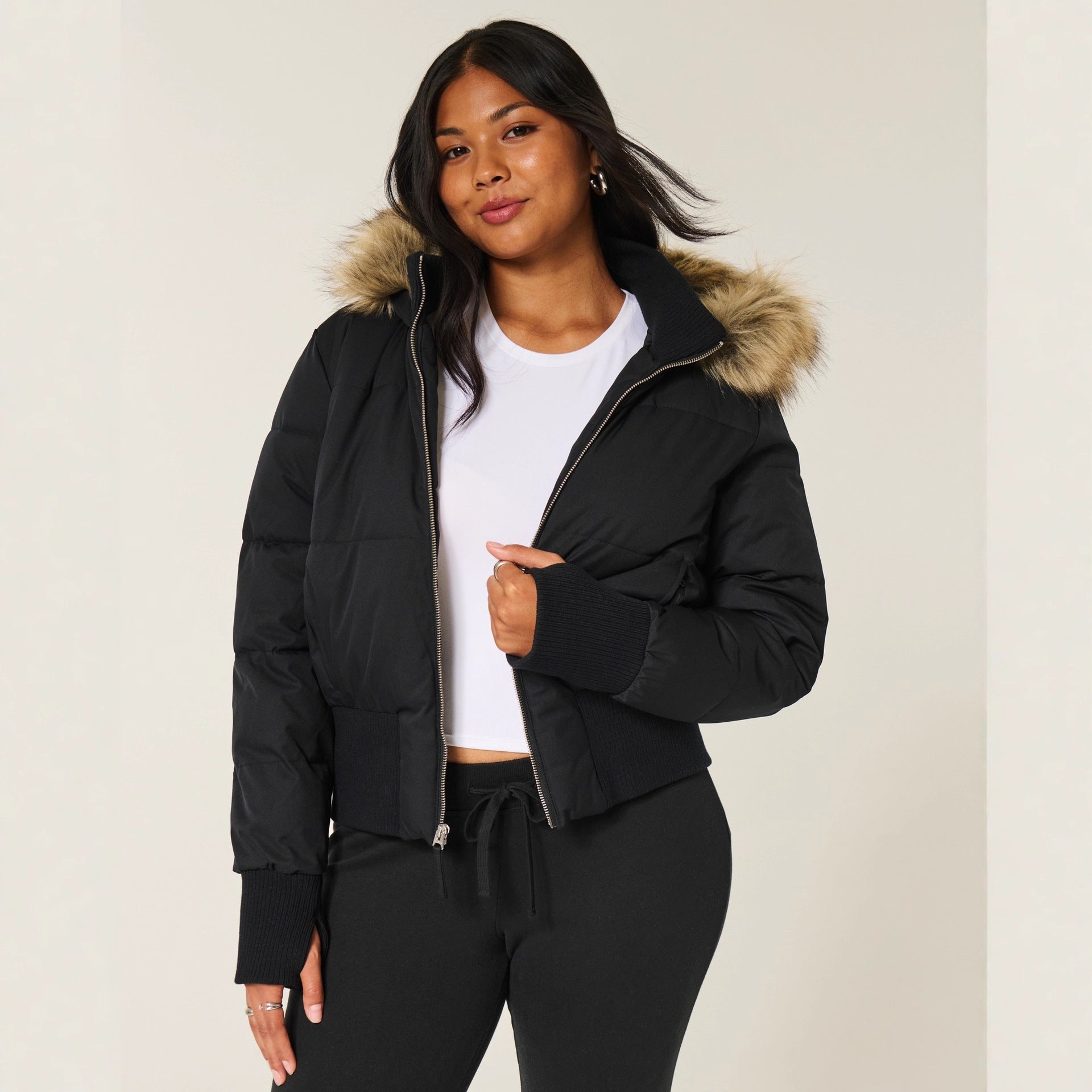 Nora Cropped Quilted Winter Jacket