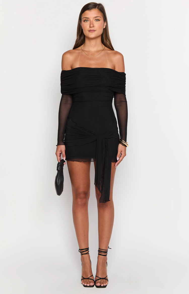 Chloe Black Off The Shoulder Mini Dress