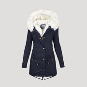 Mia Faux Fur Hooded Belted Parka