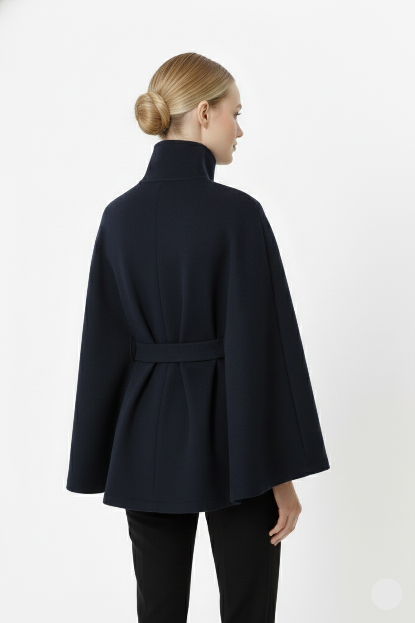 Ivanna Wool-Blend Long Coat with Belt