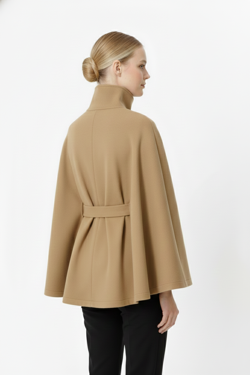 Ivanna Wool-Blend Long Coat with Belt