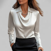 Sophia Draped Collared Blouse