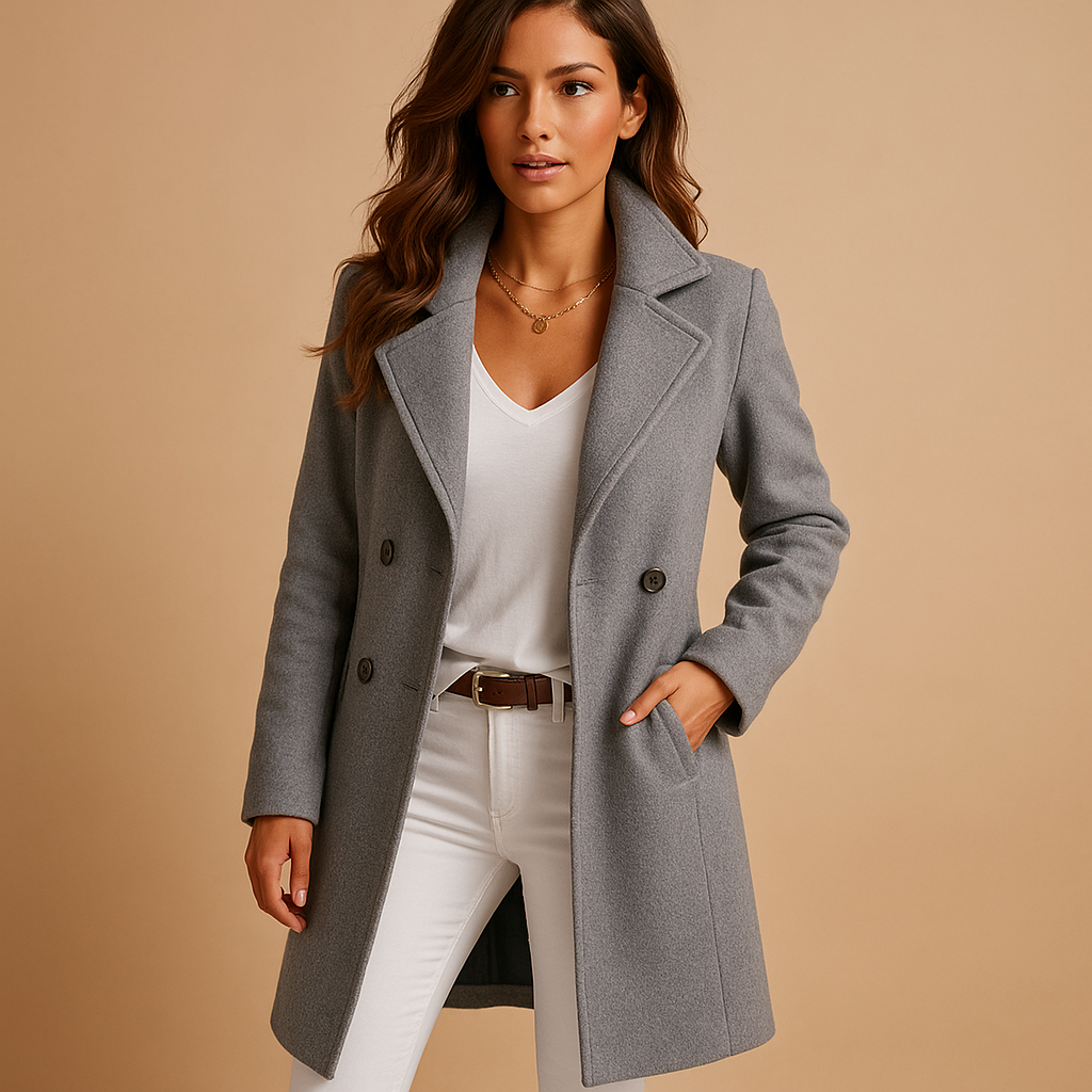 Victoria Buttoned Long Tailored Coat