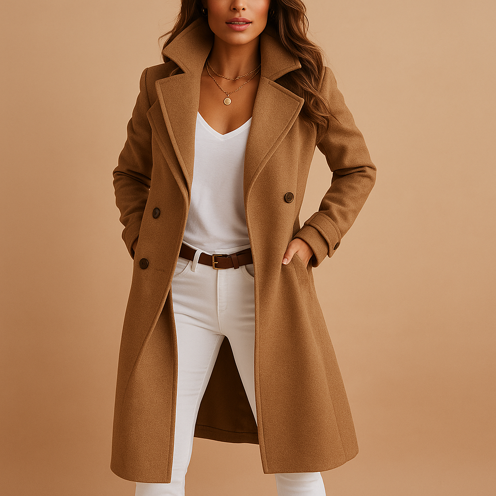 Victoria Buttoned Long Tailored Coat