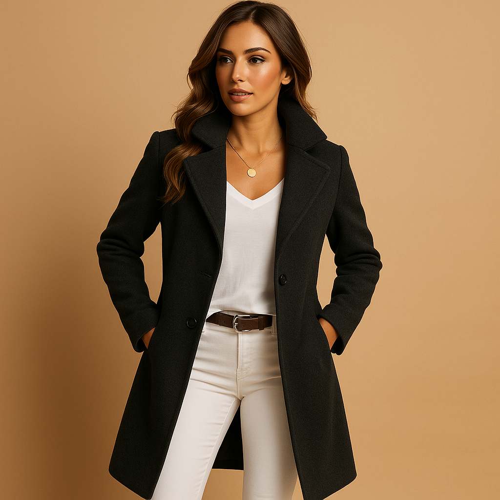 Victoria Buttoned Long Tailored Coat