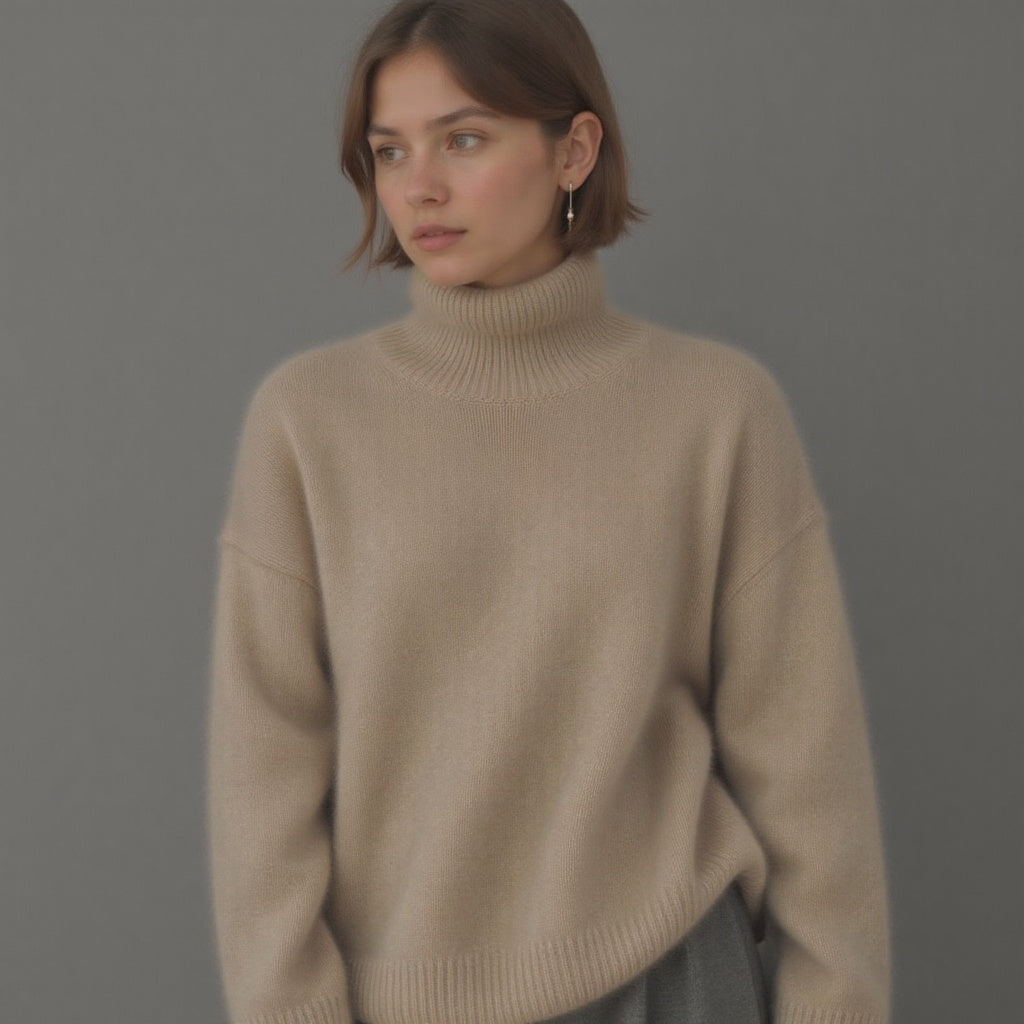 Sydney Cashmere Oversized Turtleneck Sweater