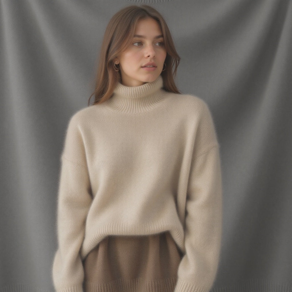 Sydney Cashmere Oversized Turtleneck Sweater