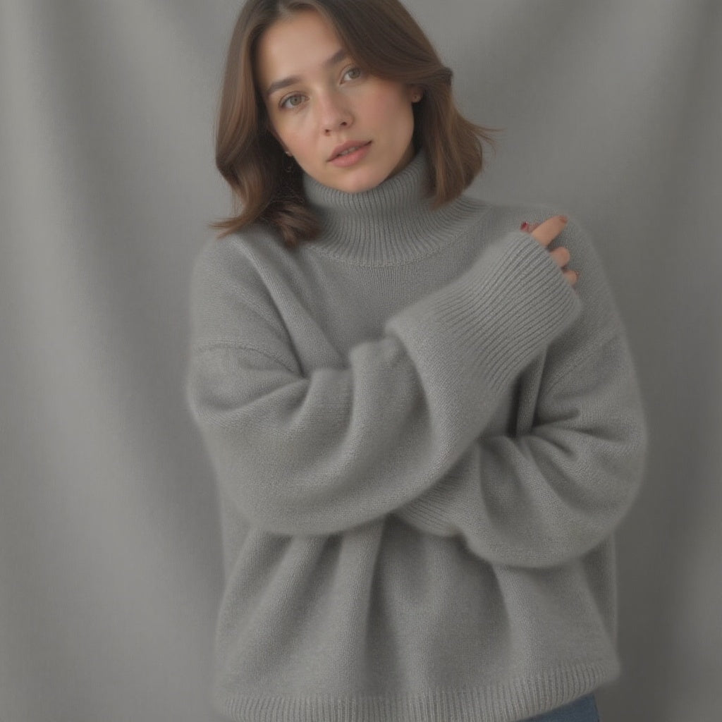 Sydney Cashmere Oversized Turtleneck Sweater