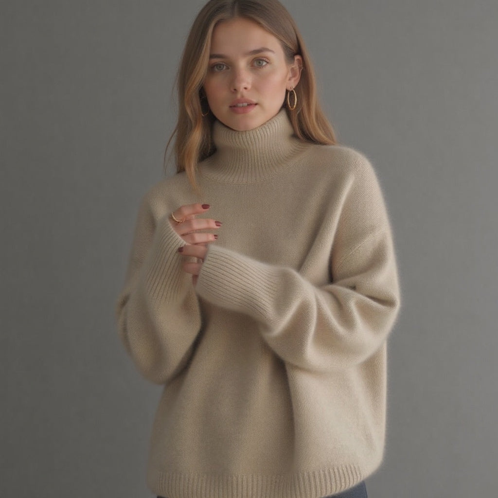 Sydney Cashmere Oversized Turtleneck Sweater