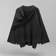 Emma Asymmetric Wool Poncho